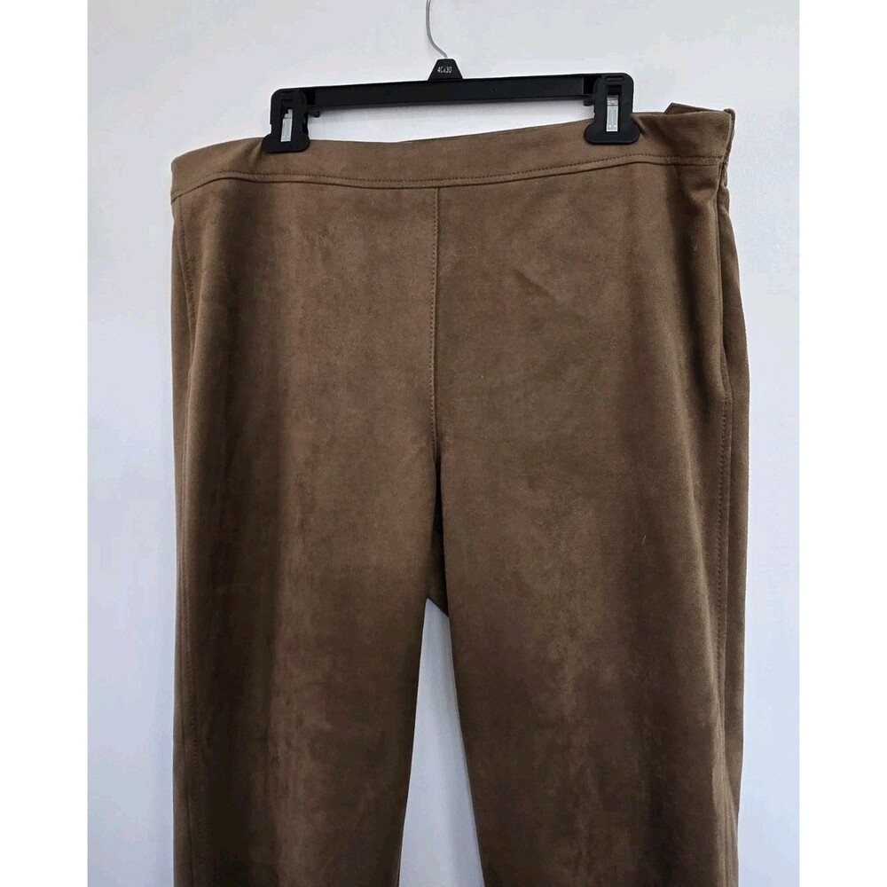 Talbots Pants Womens 14 Brown Stretch Velour Velvet Trousers Casual Office - Picture 2 of 8